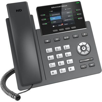 Grandstream GRP2613, 3 account SIP, 6 tasti multifunzione, TFT LCD, 2x RJ-9, 2x RJ-45, QoS., Telefono, Nero Grandstream GRP2613, 3 account SIP, 6 tasti multifunzione, TFT LCD, 2x RJ-9, 2x RJ-45, QoS., Telefono, Nero