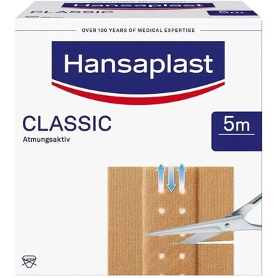 Hansaplast, Cerotti, Classico 5m x 6cm (1x) Hansaplast, Cerotti, Classico 5m x 6cm (1x)