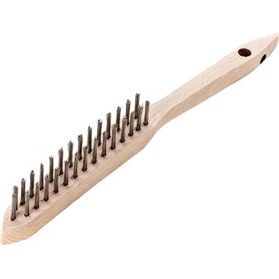 Spazzola a mano Lessmann filo d'acciaio 0,35 mm 2 file - Spazzola a filo di acciaio per ruggine leggera Spazzola a mano Lessmann filo d'acciaio 0,35 mm 2 file - Spazzola a filo di acciaio per ruggine leggera