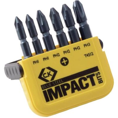 C.K Magma, Chiave a bussola, Set di bit 6 pezzi T4512 Kreuzsch (Croce Phillips PH) C.K Magma, Chiave a bussola, Set di bit 6 pezzi T4512 Kreuzsch (Croce Phillips PH)