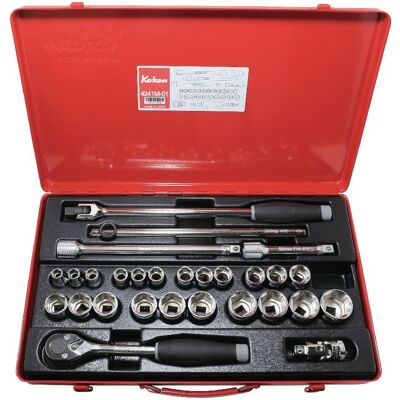 Koken, Chiave a bussola + esagonale, Set di chiavi a bussola esagonali (10 mm, 11 mm, 12 mm, 13 mm, 14 mm, 15 mm, 16 mm, 17 mm, 18 mm, 19 mm, 20 mm, 21 mm, 22 mm, 23 mm, 24 mm, 25 mm, 26 mm, 27 mm, 28 mm, 29 mm, 30 mm, 32 mm) Koken, Chiave a bussola + esagonale, Set di chiavi a bussola esagonali (10 mm, 11 mm, 12 mm, 13 mm, 14 mm, 15 mm, 16 mm, 17 mm, 18 mm, 19 mm, 20 mm, 21 mm, 22 mm, 23 mm, 24 mm, 25 mm, 26 mm, 27 mm, 28 mm, 29 mm, 30 mm, 32 mm)