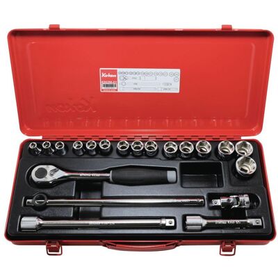 Koken, Chiave a bussola + esagonale, Set di chiavi a bussola esagonali (10 mm, 11 mm, 12 mm, 13 mm, 14 mm, 15 mm, 16 mm, 17 mm, 18 mm, 19 mm, 21 mm, 22 mm, 24 mm, 27 mm, 8 mm) Koken, Chiave a bussola + esagonale, Set di chiavi a bussola esagonali (10 mm, 11 mm, 12 mm, 13 mm, 14 mm, 15 mm, 16 mm, 17 mm, 18 mm, 19 mm, 21 mm, 22 mm, 24 mm, 27 mm, 8 mm)