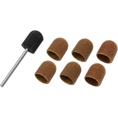 Donau Elektronik 1629 Set di Cappucci Abrasivi - Ø 13 mm con Supporto Donau Elektronik 1629 Set di Cappucci Abrasivi - Ø 13 mm con Supporto