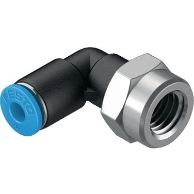 Festo, Tecnologia di connessione dei tubi, Push-in Elbow Fitting, Female G3/8, 8mm Festo, Tecnologia di connessione dei tubi, Push-in Elbow Fitting, Female G3/8, 8mm