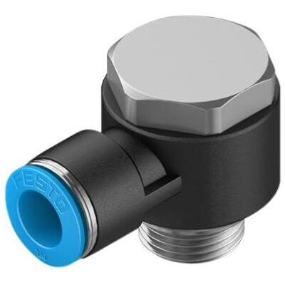 Festo, Tecnologia di connessione dei tubi, Push-in Elbow Fitting, Male G3/8, 10mm (Connessione ad angolo) Festo, Tecnologia di connessione dei tubi, Push-in Elbow Fitting, Male G3/8, 10mm (Connessione ad angolo)