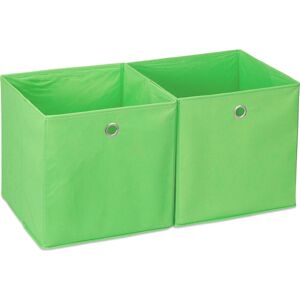 Relaxdays Set di 2 Scatole Portaoggetti - 30x30x30 cm, Verde - Contenitore Relaxdays Set di 2 Scatole Portaoggetti - 30x30x30 cm, Verde - Contenitore