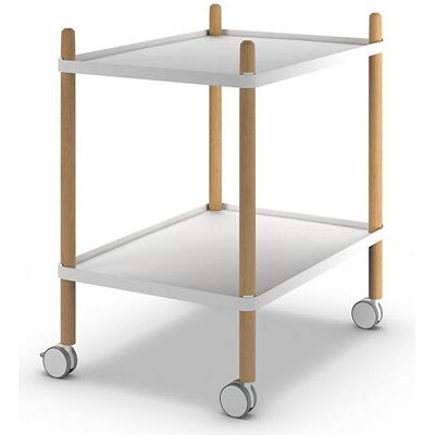 Paperflow, Carrello portavivande, Carrello con 2 ripiani, telaio in legno massello, bianco. Paperflow, Carrello portavivande, Carrello con 2 ripiani, telaio in legno massello, bianco.