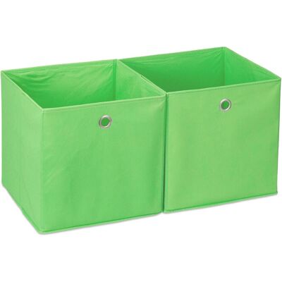 Relaxdays Set di 2 Scatole Portaoggetti - 30x30x30 cm, Verde - Contenitore Relaxdays Set di 2 Scatole Portaoggetti - 30x30x30 cm, Verde - Contenitore