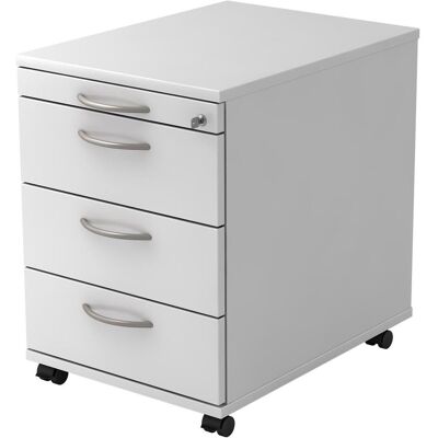 hjh OFFICE PRO SIGNA AC30 BM - Contenitore a rotelle in legno bianco con 3 cassetti hjh OFFICE PRO SIGNA AC30 BM - Contenitore a rotelle in legno bianco con 3 cassetti