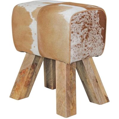 Poggiapiedi in Pelle Marrone Wohnling - Stool Poggiapiedi in Pelle Marrone Wohnling - Stool