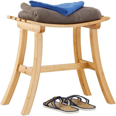 Relaxdays, Sgabello + Pouf, Bambù (56 x 28 x 48 cm) Relaxdays, Sgabello + Pouf, Bambù (56 x 28 x 48 cm)