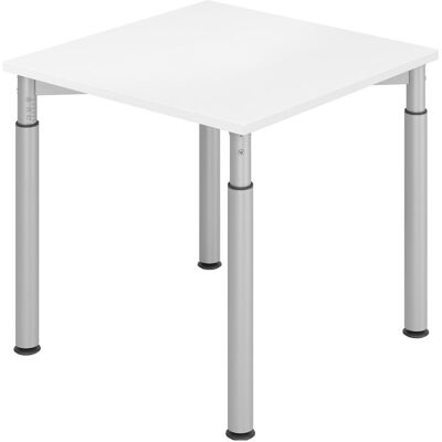 Scrivania regolabile HAMMERBACHER YS08 - 80x80cm, Bianco/Grigio Scrivania regolabile HAMMERBACHER YS08 - 80x80cm, Bianco/Grigio