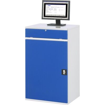 RAU Stazione di lavoro per computer - Mensola regolabile, Grigio chiaro / Blu genziana RAU Stazione di lavoro per computer - Mensola regolabile, Grigio chiaro / Blu genziana