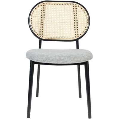 Zuiver Spike - Sedia da pranzo in rattan e tessuto - Grigio - Sedia da ristorante Zuiver Spike - Sedia da pranzo in rattan e tessuto - Grigio - Sedia da ristorante
