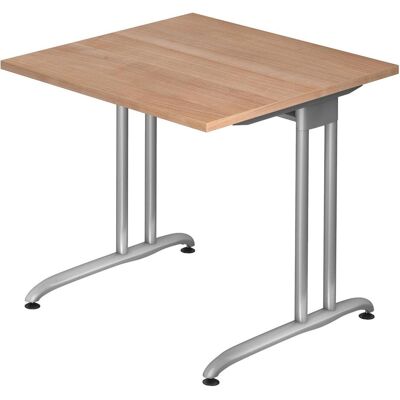 Scrivania Hammerbacher Noce Piede a C - 80x80cm Scrivania Hammerbacher Noce Piede a C - 80x80cm