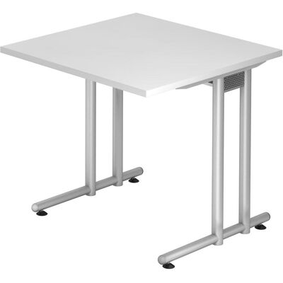 Scrivania NS08 di Hammerbacher - Bianco, Quadrato, 80x80cm Scrivania NS08 di Hammerbacher - Bianco, Quadrato, 80x80cm