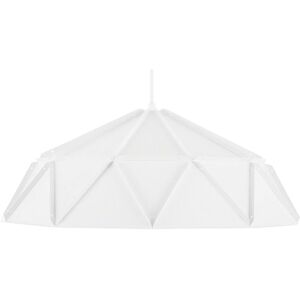 Beliani Lampada a sospensione bianca in metallo Forma geometrica 1 luce moderna Beliani Lampada a sospensione bianca in metallo Forma geometrica 1 luce moderna