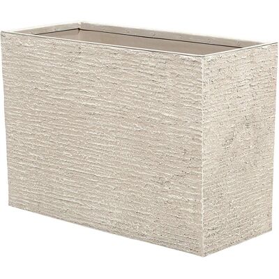 Beliani Vaso rettangolare in pietra beige - Vaso per piante Beliani Vaso rettangolare in pietra beige - Vaso per piante