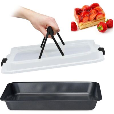 Relaxdays Teglia con coperchio 3in1, Teglia + Stampi da forno, Nero Relaxdays Teglia con coperchio 3in1, Teglia + Stampi da forno, Nero