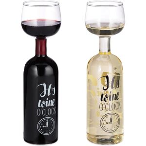 Relaxdays Bottiglia vino, Calice da vino, Trasparente Relaxdays Bottiglia vino, Calice da vino, Trasparente