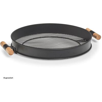 ZELLER Vassoio Rotondo in Metallo - 48cm - Nero - Vassoio da Servizio ZELLER Vassoio Rotondo in Metallo - 48cm - Nero - Vassoio da Servizio