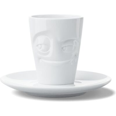 Tazza da espresso bianca da 80ml con piattino Tazza da espresso bianca da 80ml con piattino