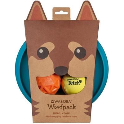 Waboba Woof Pack Set di 3 (2) (Cucciolata di cane giocattolo, Palla giocattolo per cani), Gioco per cani Waboba Woof Pack Set di 3 (2) (Cucciolata di cane giocattolo, Palla giocattolo per cani), Gioco per cani