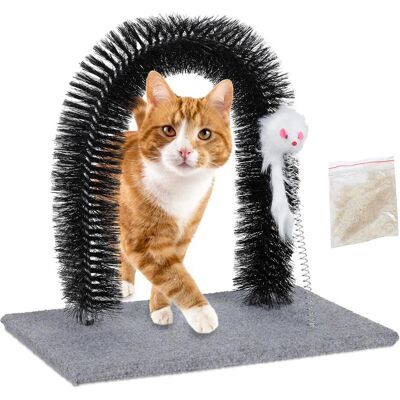 Relaxdays Arco Massaggiatore per Gatti, Cura del Pelo (33 cm, Nero), Albero tiragraffi per gatti Relaxdays Arco Massaggiatore per Gatti, Cura del Pelo (33 cm, Nero), Albero tiragraffi per gatti