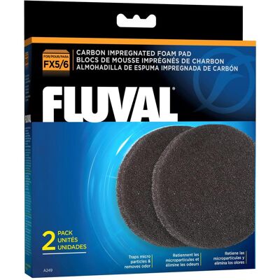 Fluval Schiuma di carbone attivo 2 pezzi. FX5/FX4/FX6 (1000 l, Filtri esterni, Acqua dolce), Filtro per acquario Fluval Schiuma di carbone attivo 2 pezzi. FX5/FX4/FX6 (1000 l, Filtri esterni, Acqua dolce), Filtro per acquario