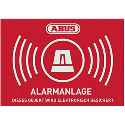 Abus, Protezione antifurto + sistema di allarme, Warnaufkleber Alarmanlage Abus, Protezione antifurto + sistema di allarme, Warnaufkleber Alarmanlage