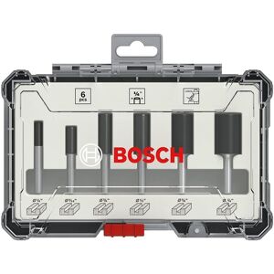 Bosch Professional Zubehör, Punte per fresa, Set di frese per scanalature da 6 pezzi, gambo da 1/4 di pollice per frese manuali Bosch Professional Zubehör, Punte per fresa, Set di frese per scanalature da 6 pezzi, gambo da 1/4 di pollice per frese manuali