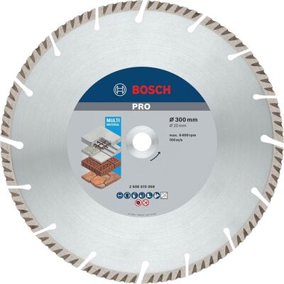 Bosch Professional Zubehör, Lama, Disco da taglio diamantato PRO Multi Material, 300 x 20 mm Bosch Professional Zubehör, Lama, Disco da taglio diamantato PRO Multi Material, 300 x 20 mm