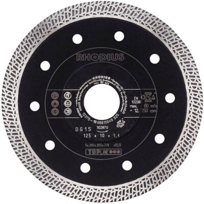 Disco da taglio diamantato Rhodius DG15 - Piastrelle, Ceramica - 115mm Disco da taglio diamantato Rhodius DG15 - Piastrelle, Ceramica - 115mm