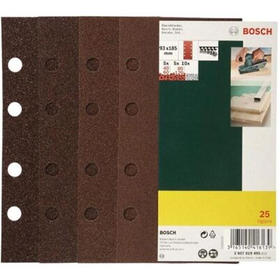 Bosch Zubehör, Abrasivi, Set di fogli abrasivi per levigatrice orbitale con grana mista (120, 40, 60, 80) Bosch Zubehör, Abrasivi, Set di fogli abrasivi per levigatrice orbitale con grana mista (120, 40, 60, 80)