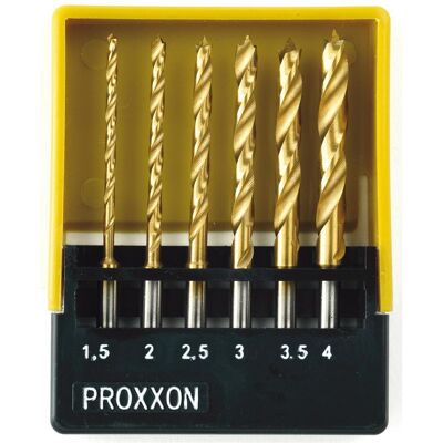 Proxxon, Punta da trapano, Set di trapani a torsione (1,5 mm, 2 mm, 2,5 mm, 3 mm, 3,0 mm, 3,5 mm, 4 mm) Proxxon, Punta da trapano, Set di trapani a torsione (1,5 mm, 2 mm, 2,5 mm, 3 mm, 3,0 mm, 3,5 mm, 4 mm)
