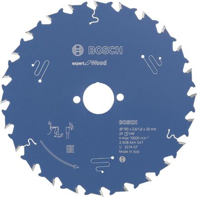 Bosch Professional Zubehör, Lama, Lama circolare Expert per legno, 190 x 30 x 2,6 mm, 24 Bosch Professional Zubehör, Lama, Lama circolare Expert per legno, 190 x 30 x 2,6 mm, 24
