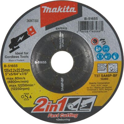 Dischi Makita per metallo - 10 pezzi - 125 mm - Granulato: SA46P - Compatibile con GA005GZ, GA008GZ Dischi Makita per metallo - 10 pezzi - 125 mm - Granulato: SA46P - Compatibile con GA005GZ, GA008GZ