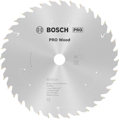 Bosch Professional Zubehör, Lama da sega, Lama per sega circolare a batteria PRO Wood, 165 x 1,5 x 15,875 mm Bosch Professional Zubehör, Lama da sega, Lama per sega circolare a batteria PRO Wood, 165 x 1,5 x 15,875 mm