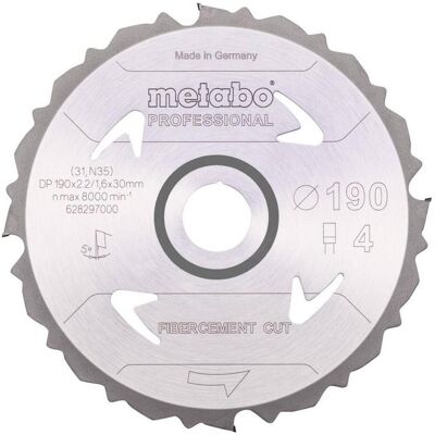 Metabo Tagliacemento in fibra di cemento professionale 628297000 Lama circolare 190 x 30 x 1.6 mm - Tipo di prodotto Metabo Tagliacemento in fibra di cemento professionale 628297000 Lama circolare 190 x 30 x 1.6 mm - Tipo di prodotto