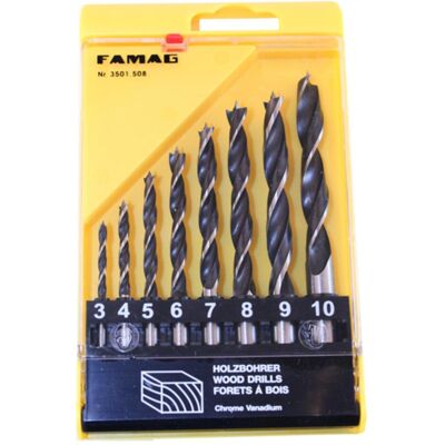 Famag. Set di punte per legno - 8 pezzi, 3-10 mm - Set di punte per legno Famag. Set di punte per legno - 8 pezzi, 3-10 mm - Set di punte per legno