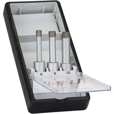 Bosch 2608587145 - Set di 3 Brocche di Diamante - Perforazione a Secco Ceramica Bosch 2608587145 - Set di 3 Brocche di Diamante - Perforazione a Secco Ceramica