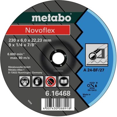Disco di sbavatura Metabo Novoflex 150x6x22,23 mm per acciaio - Confezione da 25 Disco di sbavatura Metabo Novoflex 150x6x22,23 mm per acciaio - Confezione da 25