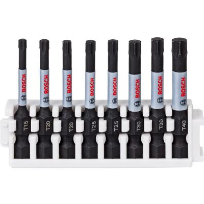 Bosch Professional Zubehör, Chiave a bussola, PRO Torx Impact Bit, T15, T20(x2), T25(x2), T30(x2), T40, 55 mm, 8 pezzi. (Esagono incassato TX) Bosch Professional Zubehör, Chiave a bussola, PRO Torx Impact Bit, T15, T20(x2), T25(x2), T30(x2), T40, 55 mm, 8 pezzi. (Esagono incassato TX)