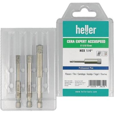 Set di Brocche Diamantate Heller per Piastrelle in Porcellana - Perforazioni Precise Set di Brocche Diamantate Heller per Piastrelle in Porcellana - Perforazioni Precise