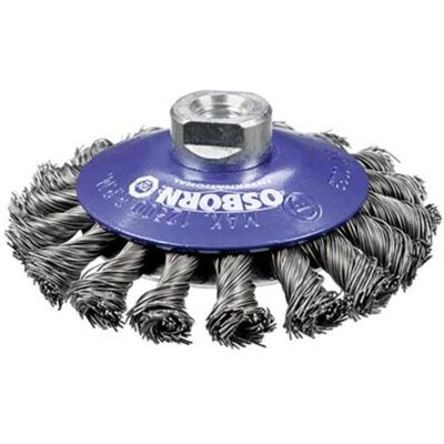 Spazzola conica in acciaio inox Osborn 0002632151 - 115mm - Dado M14 - Lavoro medio Spazzola conica in acciaio inox Osborn 0002632151 - 115mm - Dado M14 - Lavoro medio