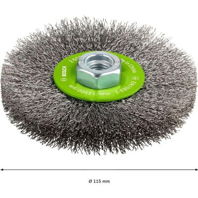 Spazzola di filo Bosch Acciaio Inox - 115mm, 0,3mm, M14 - Spazzola per metalli Spazzola di filo Bosch Acciaio Inox - 115mm, 0,3mm, M14 - Spazzola per metalli