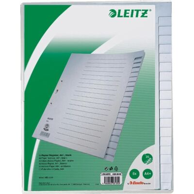Leitz, Accessori per classificatore, Registro Carta Blanco 20tl Vf Leitz, Accessori per classificatore, Registro Carta Blanco 20tl Vf