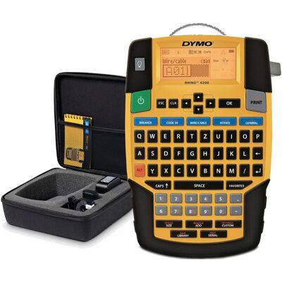 Dymo Rhino 4200 Kofferset, Etichettatrice, Giallo Dymo Rhino 4200 Kofferset, Etichettatrice, Giallo
