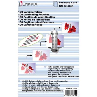 Olympia Pouches di plastificazione, Biglietti da visita laminati (Speciale, 100 pz., 125 µm) Olympia Pouches di plastificazione, Biglietti da visita laminati (Speciale, 100 pz., 125 µm)