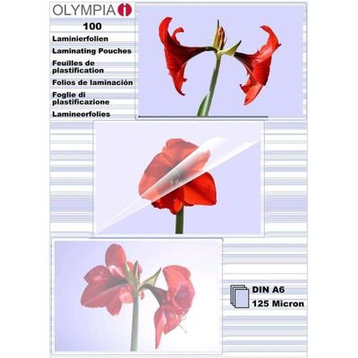 Olympia Pouches di plastificazione, Pellicole di laminazione (A6, 100 pz., 125 µm) Olympia Pouches di plastificazione, Pellicole di laminazione (A6, 100 pz., 125 µm)